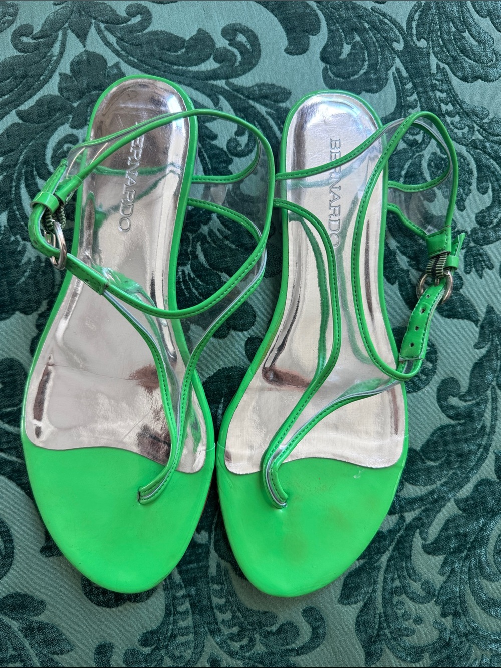 Bernardo Neon Green Strappy Sandals